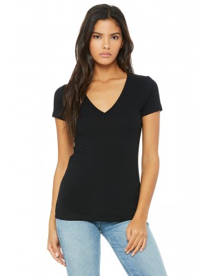  Bella + Canvas B6035 Ladies' Jersey Short-Sleeve Deep V-Neck T-Shirt